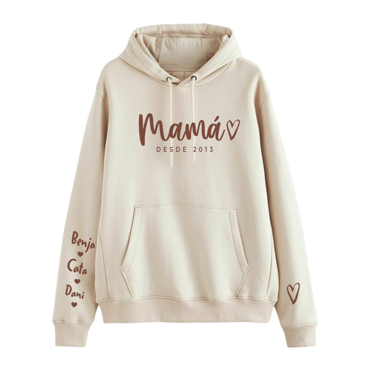 POLERÓN PERSONALIZADO "MAMÁ DESDE" CON NOMBRE NIÑOS EN LA MANGA - DIA DE LAS MADRES