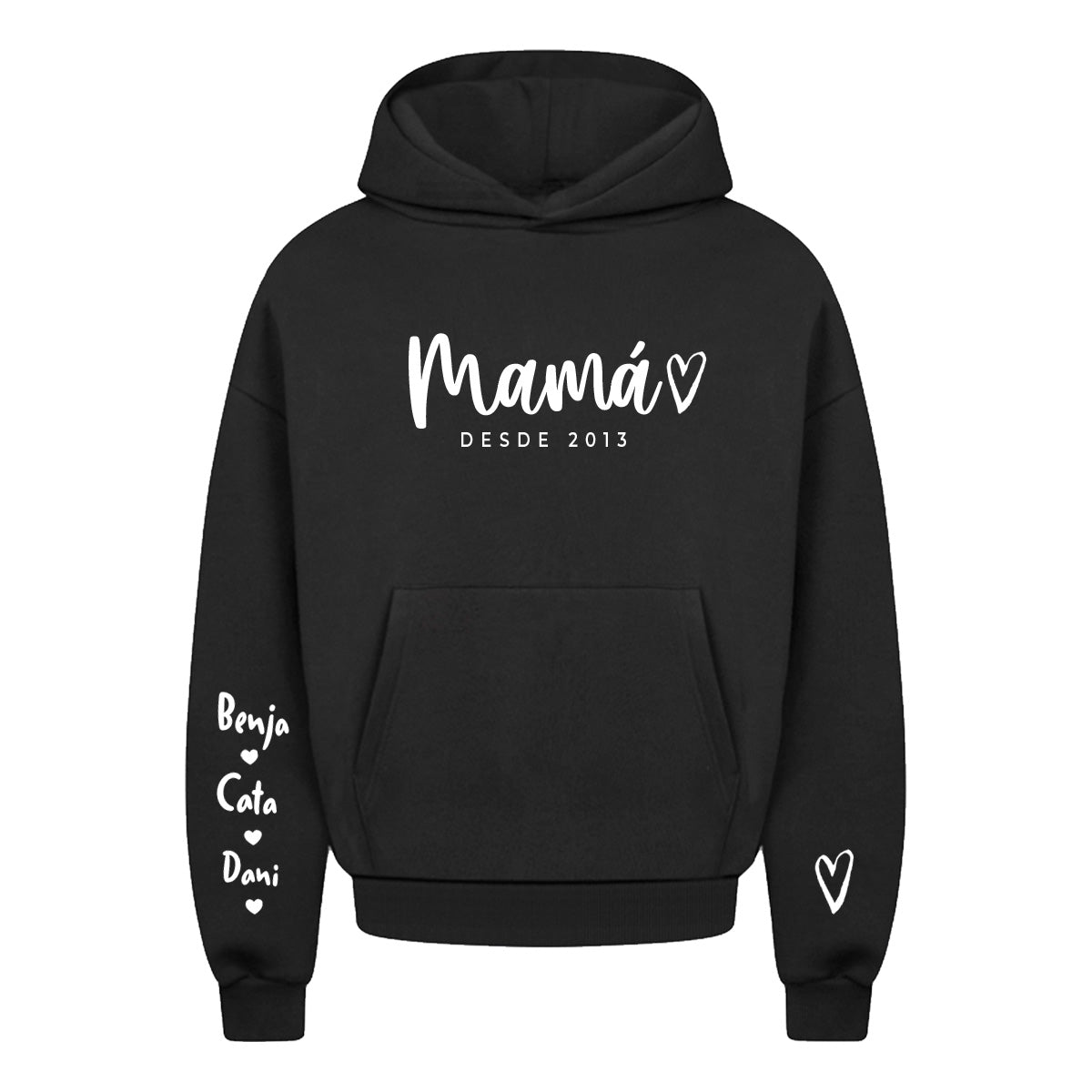 POLERÓN PERSONALIZADO "MAMÁ DESDE" CON NOMBRE NIÑOS EN LA MANGA - DIA DE LAS MADRES
