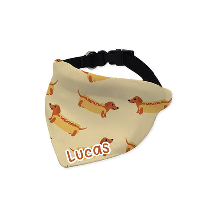 BANDANA PERRO SALCHICHA PERSONALIZABLE