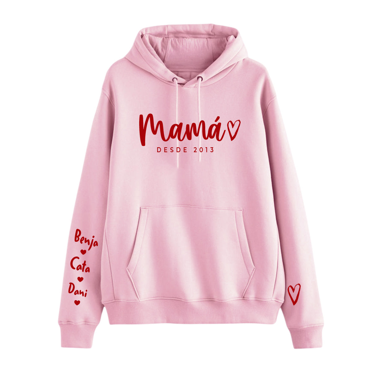 POLERÓN PERSONALIZADO "MAMÁ DESDE" CON NOMBRE NIÑOS EN LA MANGA - DIA DE LAS MADRES